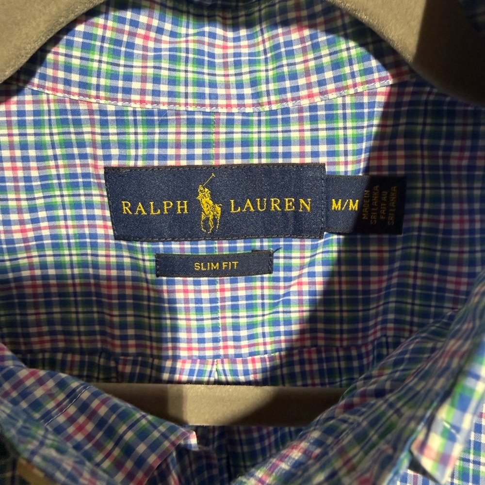 Men’s Polo Ralph Lauren Slim Fit Multicolor Plaid Shirt, Size Medium - Picture 6 of 6